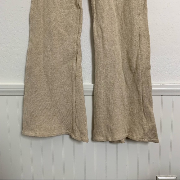 Indigo Luna Flare Leg 100% Organic Cotton Textured Pants Beige Womens XS Coastal - Picture 8 of 17
